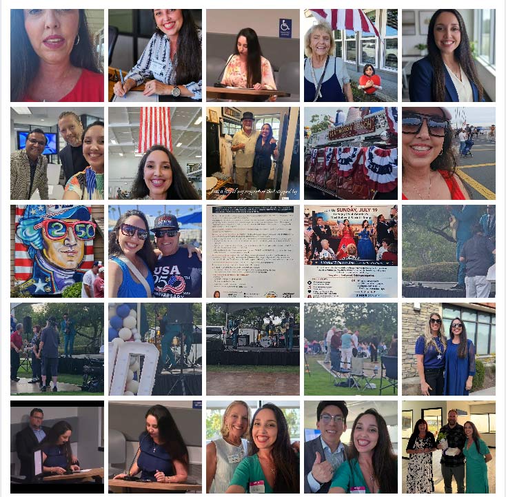 Collage of Roz Price community and campaign video thumbnails from Facebook